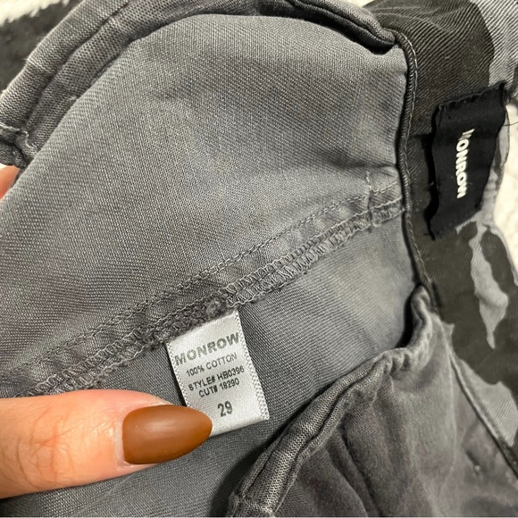 Monrow • two tone camo high waisted military pant in vintage black sz 29 - Picture 8 of 8